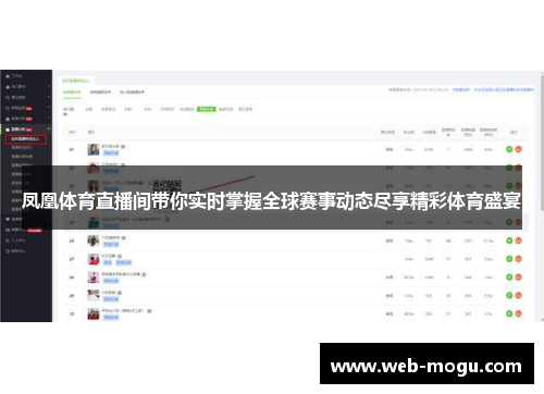 凤凰体育直播间带你实时掌握全球赛事动态尽享精彩体育盛宴
